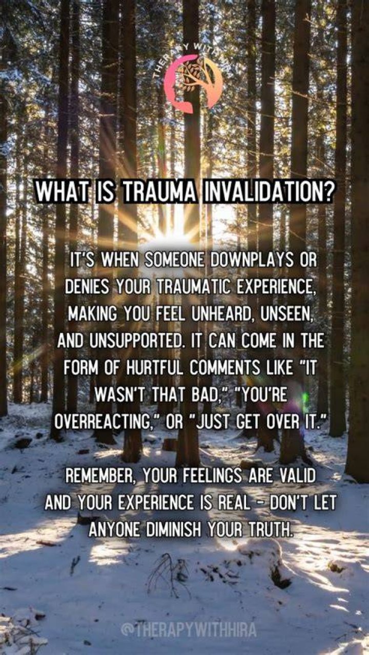 When someone invalidates your trauma?